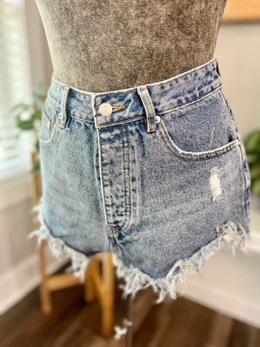 High Rise Denim Shorts